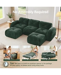 Streamdale Furniture U-shaped Boneless Sofa, Tufted, 32D High Density Sponge