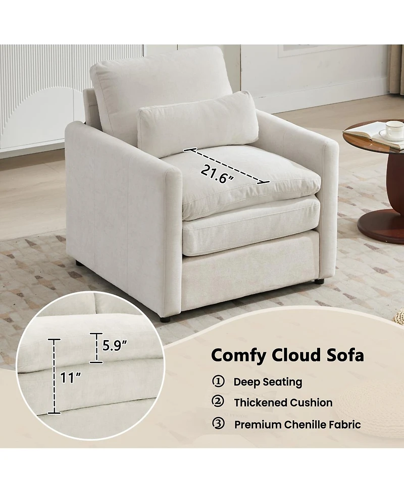 Streamdale Furniture Cozy Upholstered Oversized Comfy Cloud Sofa Double Cushion Group