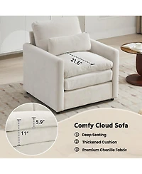 Streamdale Furniture Cozy Upholstered Oversized Comfy Cloud Sofa Double Cushion Group