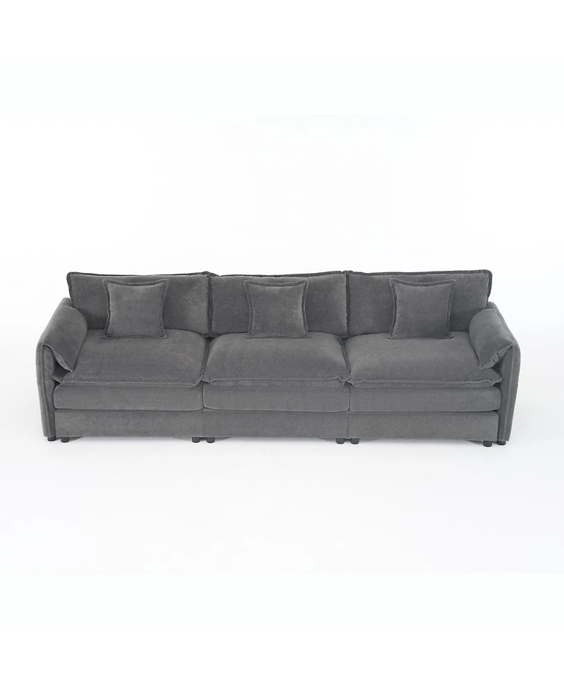 Streamdale Furniture Oversized Deep Seat Sectional Sofa, Modern Chenille Cloud Couch