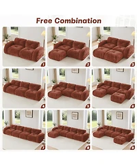 Streamdale Furniture L-shaped Boneless Sofa, Soft Velvet, Tufted, 32D Sponge