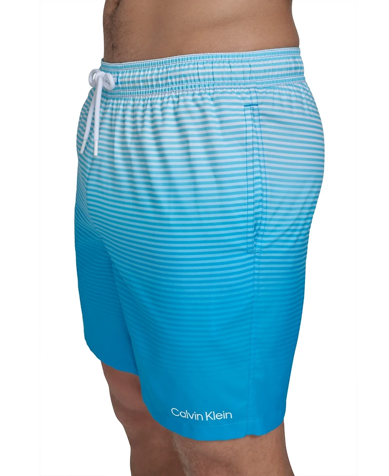 Calvin Klein Men's Gradient Striped 7" Volley Swim Trunks