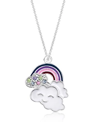 Chanteur Girls /Girl/Rainbow Clouds Crystal White Gold Palladium Plating Necklace
