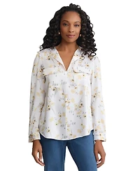 Jones New York Petite Long-Sleeve Utility Top