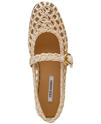 Steve Madden Women's Melody Raffia Mary-Jane Flats