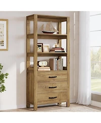 Tribesigns 70.9" Tall Bookshelf with 3 Large Drawers, Wooden Bookcase with 3-Tier Open Shelf, Modern Freestanding Display Shelf Organizer