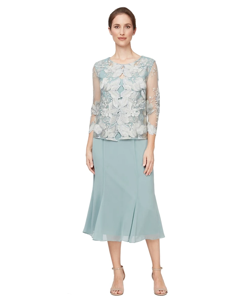 Alex Evenings Women's Scoop Neck Jacket Dress