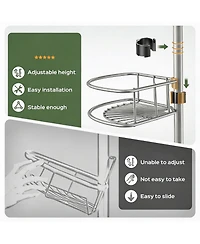 Yigii 4-Tier Adjustable Shower Caddy - No-Drill, Rust-Resistant, Space-Saving