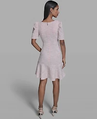 Karl Lagerfeld Paris Women's Flounce Hem Square Neck Dress