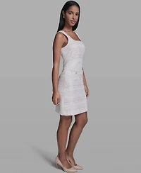 Karl Lagerfeld Paris Women's Metallic A-Line Square Neck Dress