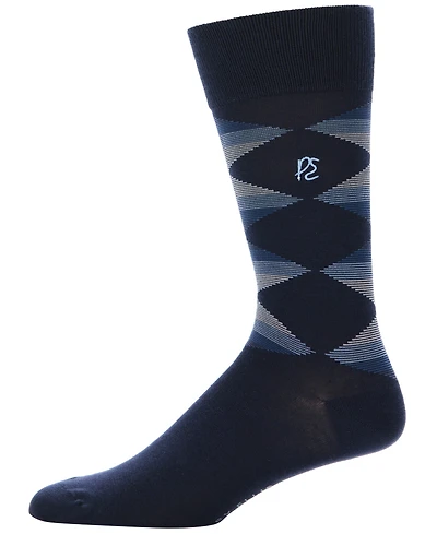 Perry Ellis Portfolio Men's Multi-Color Striped Argyle Socks
