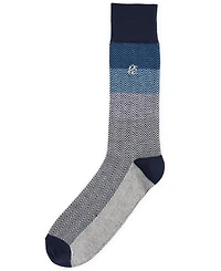 Perry Ellis Portfolio Men's Patterned Chevron Block Crew Socks