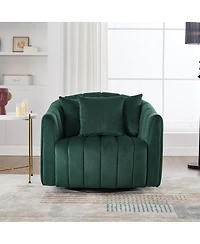 Streamdale Furniture Upholstered Oversized 360° Swivel Accent Barrel Chair & Half Sofa