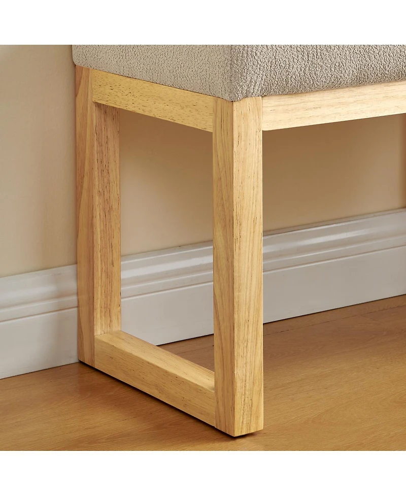 Streamdale Furniture Shoe-changing bench with wooden frame and cushioned seat - Brown