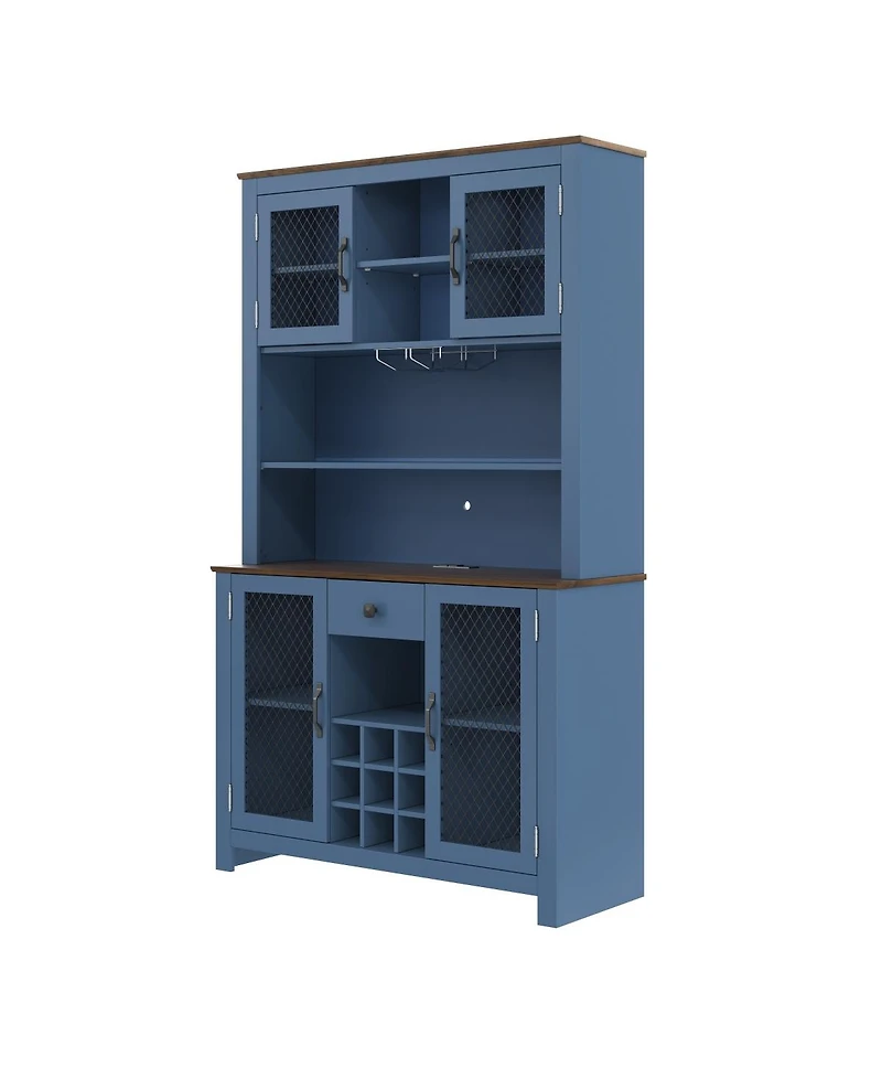 Streamdale Furniture 70.9" Navy Blue Kitchen Pantry Storage Cabinet with Doors & Shelves