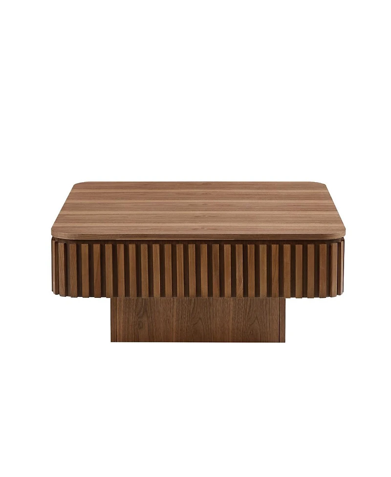 Streamdale Furniture Modern Handcraft Drum Coffee Table with Hidden Storage