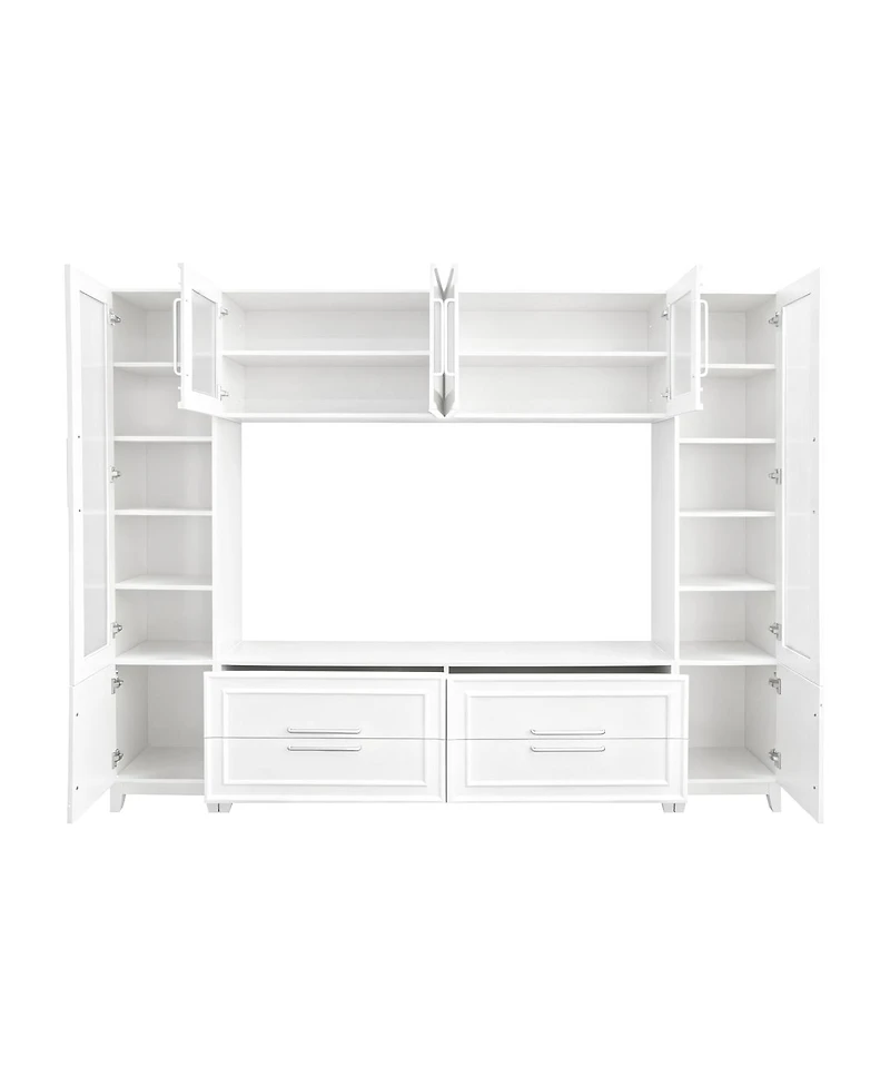 Streamdale Furniture Modern Entertainment Center with Glass Doors & Drawers