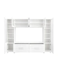Streamdale Furniture Modern Entertainment Center with Glass Doors & Drawers
