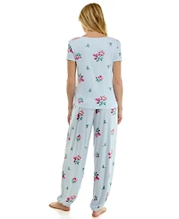Roudelain Women's Short-Sleeve T-Shirt & Balloon Pants, 2-Piece Pajama Set