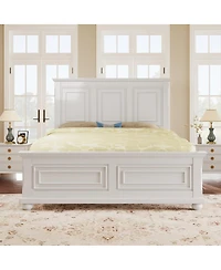 Streamdale Furniture Vintage Pinewood Queen Bed Frame, White