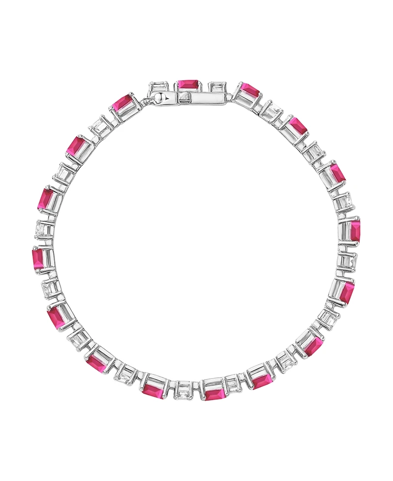 Macy's Lab-Grown Sapphire (8.5 ct. t.w.) and White (3.25 Bracelet Sterling Silver (Also Available Ruby)