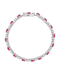 Macy's Lab-Grown Sapphire (8.5 ct. t.w.) and White (3.25 Bracelet Sterling Silver (Also Available Ruby)