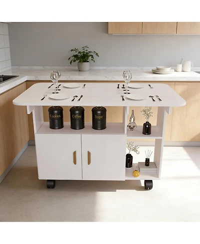 Streamdale Furniture Modern Movable Folding Dining Table for Small Spaces