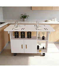 Streamdale Furniture Modern Movable Folding Dining Table for Small Spaces