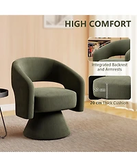Homcom Swivel Accent Chair, Modern Barrel Chair with Thick Padding,
