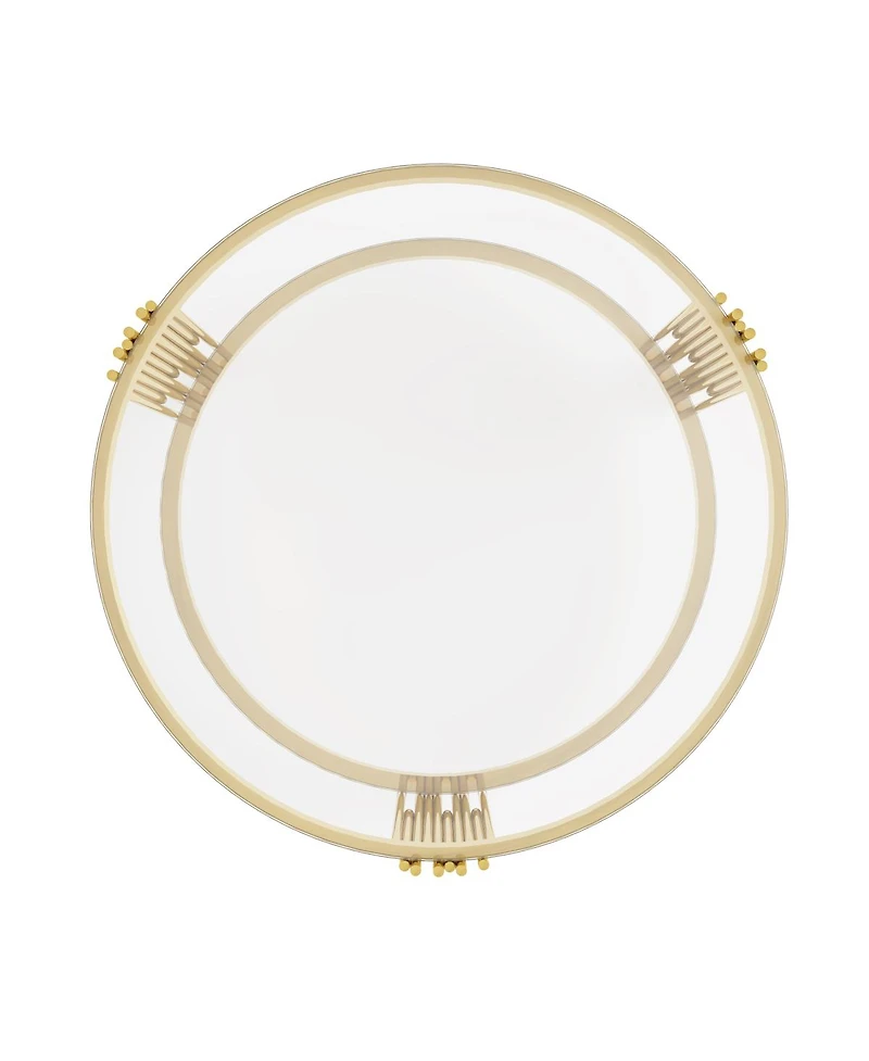 Streamdale Furniture Living Room Table Set: 3-Piece Round Glass & Gold Metal Tables