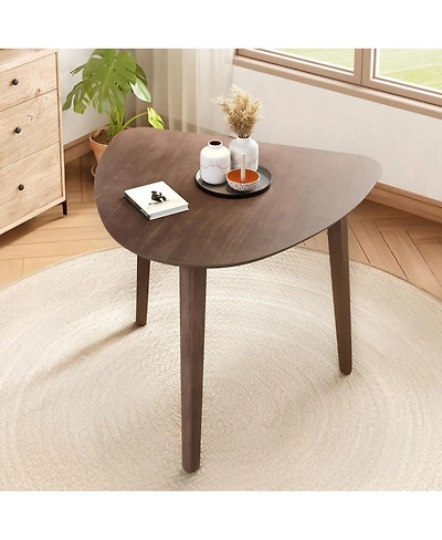 Streamdale Furniture Triangular Wood Table - Modern Space-Saving Geometric Side Table.