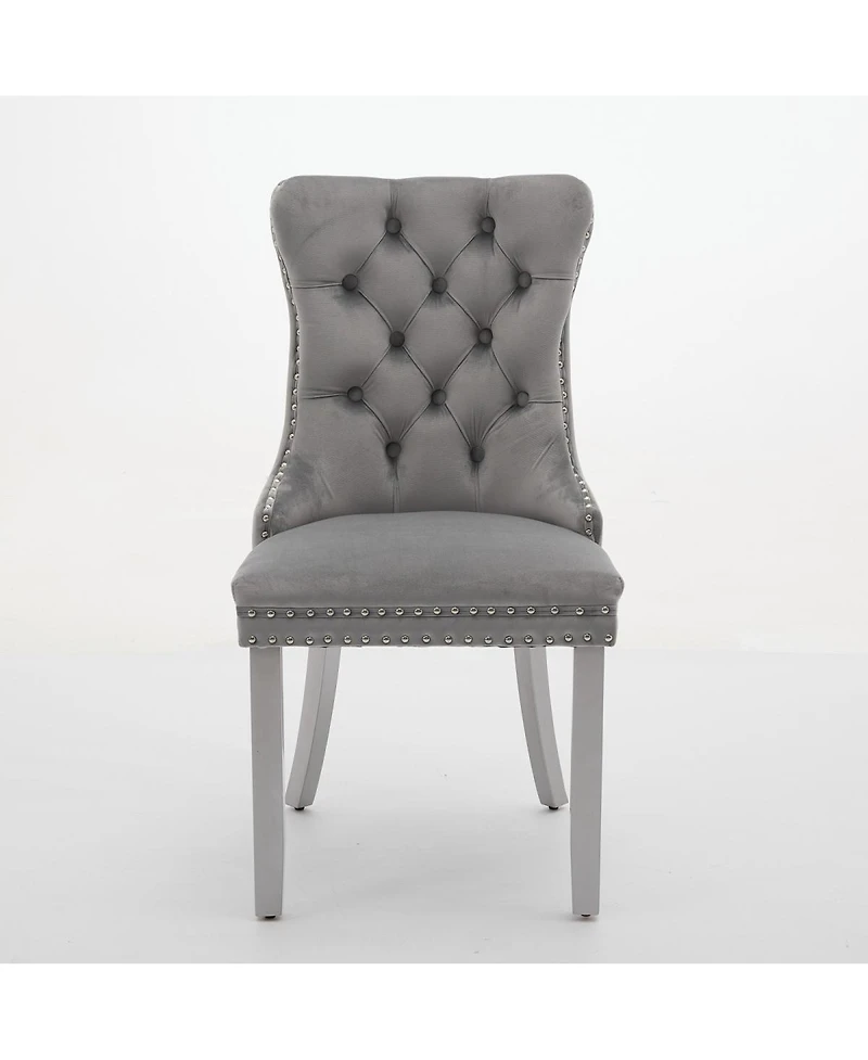 Streamdale Furniture Nikki Collection Modern Velvet Dining Chair Set (2-Pcs)