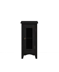 Streamdale Furniture Rectangle Narrow Accent Side Table, Black Veneer, 11.75" W x 21.75" L x 24.25" H