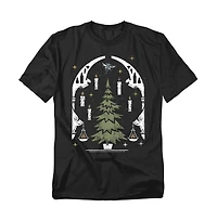 Harry Potter Men's Hogwarts Great Hall Christmas Tree Stamp T Shirt