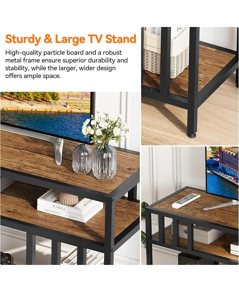 gaomon 58" Tv Stand for Tv, Entertainment Center with Open Storage Shelves, Media Console Table