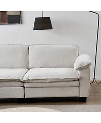 Streamdale Furniture Living Room Furniture Sofa Luxury Couch with Ottoman Soft Chenille Upholstered L Shape Sofa