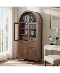 Streamdale Furniture Dome Cabinet, Walnut, high-quality materials, antique craftsmanship, large storage