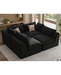 Streamdale Furniture Streamdale Modular Oversized Corduroy Sectional Sofa Couch with 2 Pillows