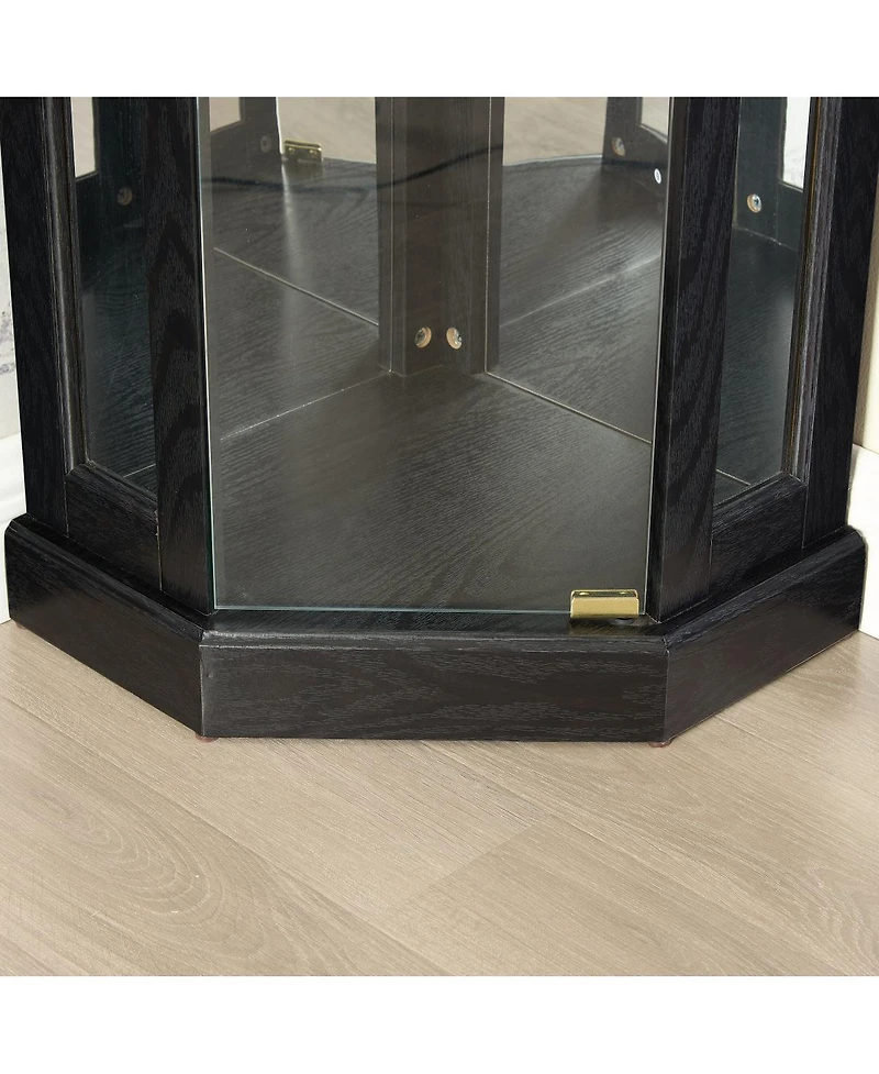 Streamdale Furniture Lighted Corner Curio Cabinet - Display Case for Living Room, Collectibles, Wine & Bar Glass Storage