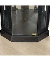 Streamdale Furniture Lighted Corner Curio Cabinet - Display Case for Living Room, Collectibles, Wine & Bar Glass Storage