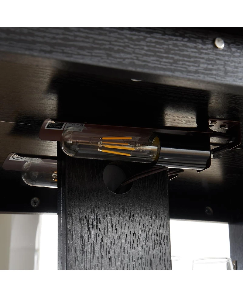 Streamdale Lighted Curio Cabinet with Glass Doors and Adjustable Shelves, Black