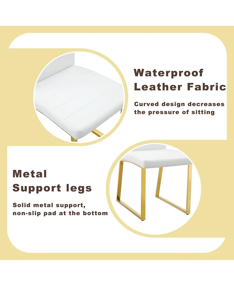 Streamdale Furniture 2-Pack Heavy-duty Chairs: 2.1" Cushion, Iron Frame, Home/Office, Great Value