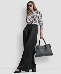 Dkny Women's Pleated Wide-Leg Pull-On Pants