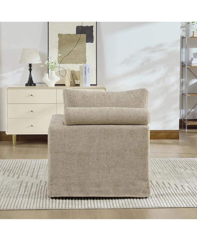 Streamdale Furniture 31.89" Wide Modular Sofa Bed with Chenille Fabric & Metal Legs