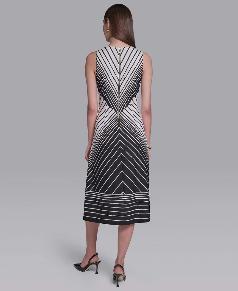 Halston Women's Printed Sleeveless Midi Dress