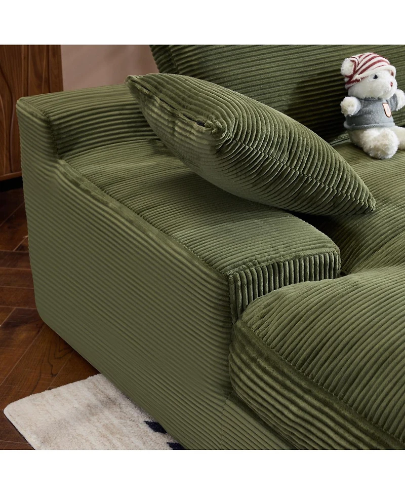 Streamdale Furniture Corduroy Compressed Sofa: Soft, Skin-Friendly, and Easy to Maintain