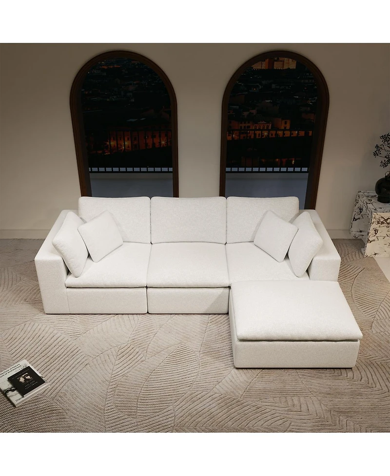 Streamdale Furniture Modular Sectional Sofa Seat, Upholstered Couch, No Assembly, 4PC Combo