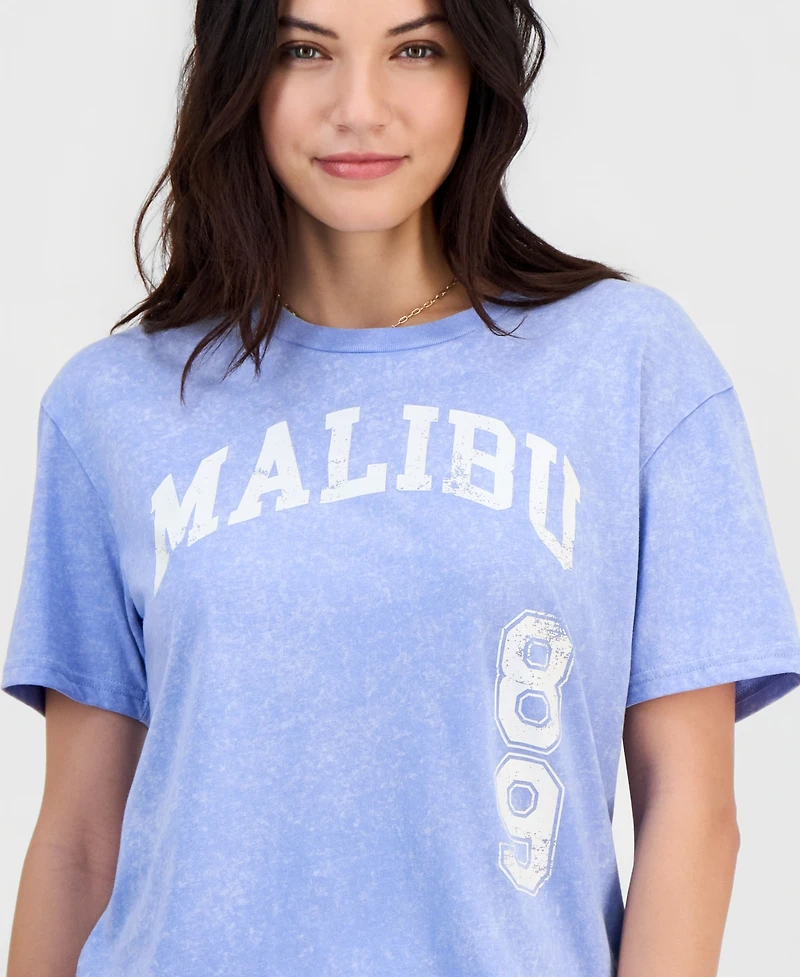 Rebellious One Juniors' Malibu-Graphic Mineral Wash T-Shirt