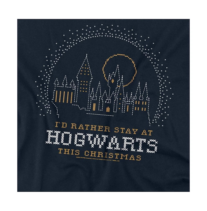 Harry Potter Men's I'd Rather Stay At Hogwarts This Christmas T Shirt