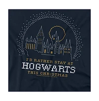 Harry Potter Men's I'd Rather Stay At Hogwarts This Christmas T Shirt